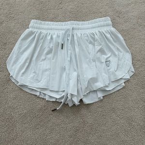 white flowy shorts